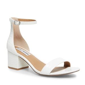 Steve Madden Irenee White Ankle Strap Heeled Sandal, Size 8.5